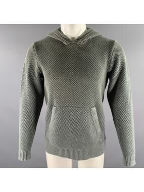 TAYLOR STITCH Size S Green Sage Knit Cotton Hoodie Sweater